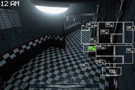 Golden Memory Remastered camera system showing checkered hallway and CAM map layout